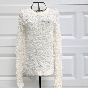 Free People fuzzy cream sweater excellent shape SP
